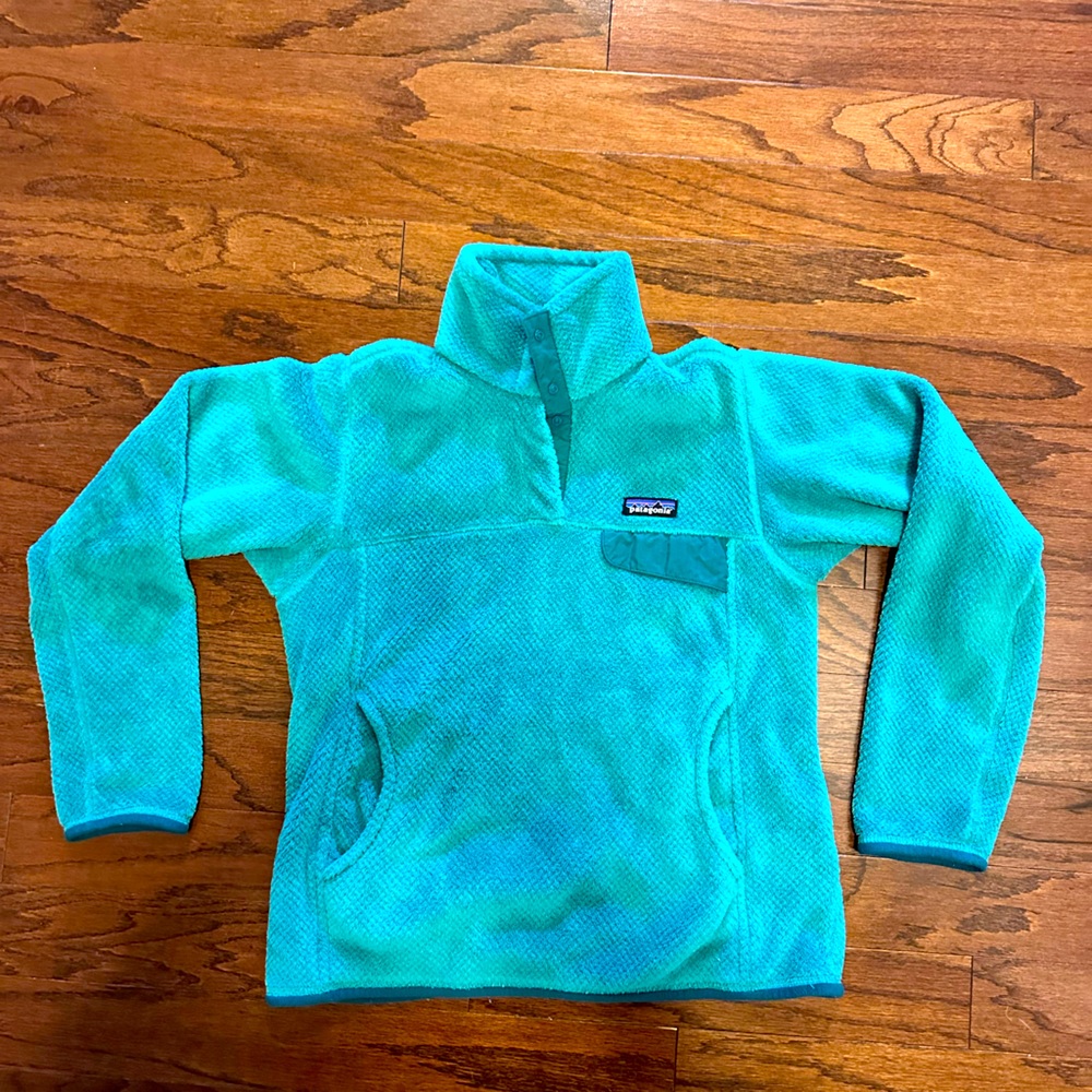 Patagonia Re-Tool Snap Sherpa Pullover Turquoise EUC Women’s Small